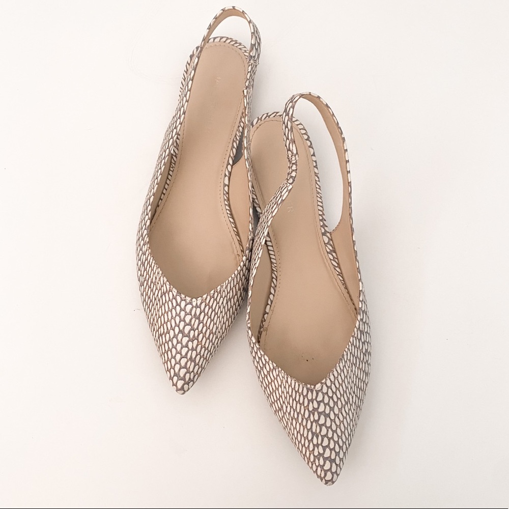 Marc Fisher Snake Print Pointed Toe Flats sz 8